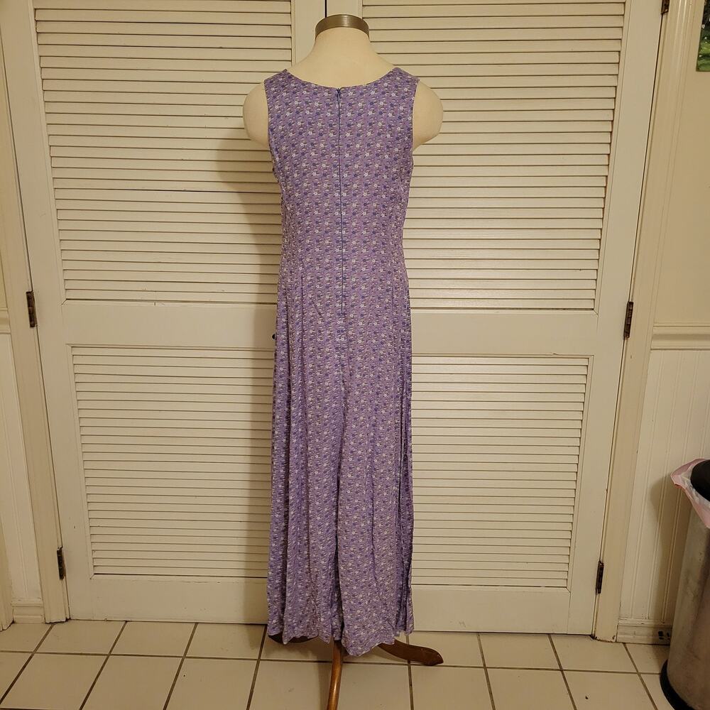 Jonathan Martin Purple Floral Maxi Dress Women's 5 Sleeveless Casual Summer - Picture 4 of 12